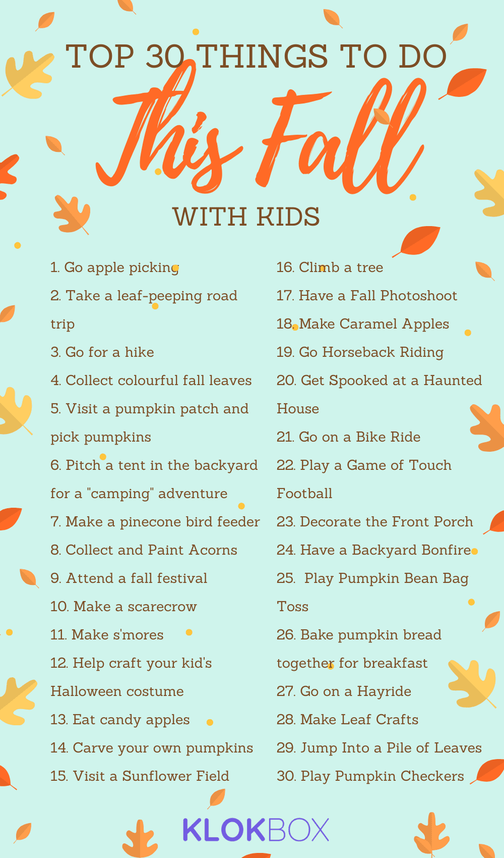Top 30 Things To Do This Fall