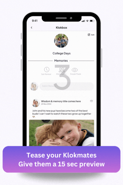 Receiving sneak peeks on Klokbox