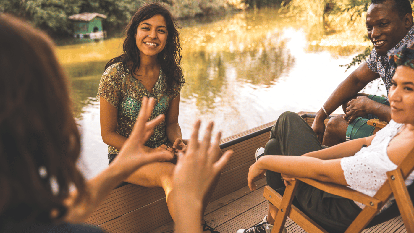 talking with people. enjoying the time with each other. The Gift of Christmas Trees and Shared Stories