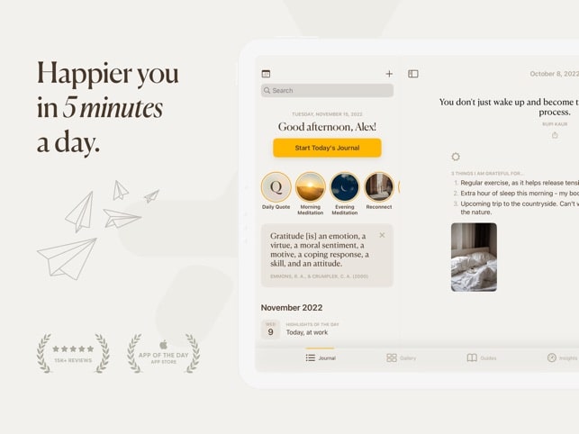 The Five Minute Journal App