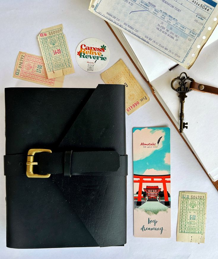 Desi Handcrafted Black Leather Diary _ 100 Pages A5 Pages _ Unruled Pages _ 100 GSM Paper. Sourse Etsy Memotales