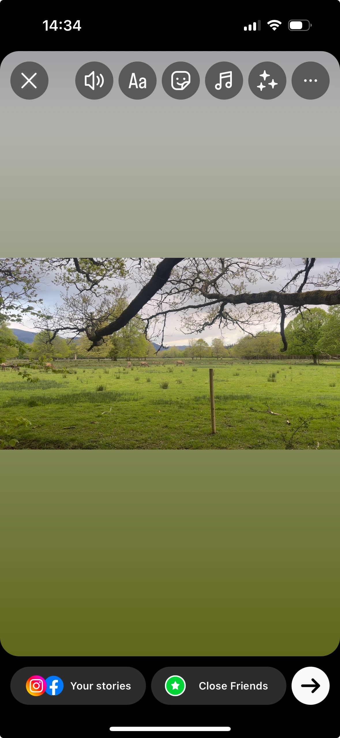 Posting a story on Instagram