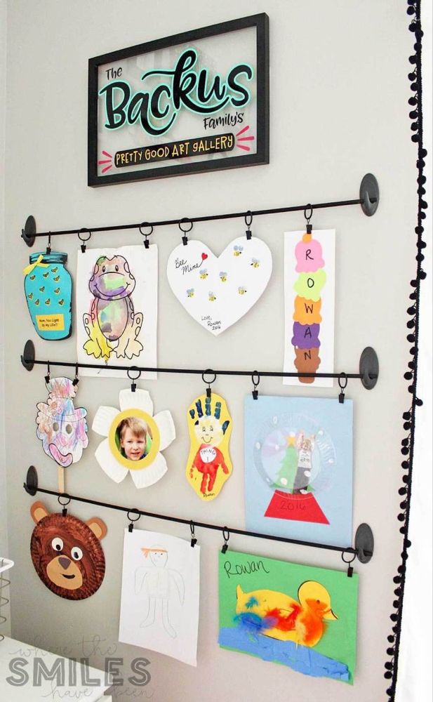 Kids Art Display_ Simple, Inexpensive, & No Damage!