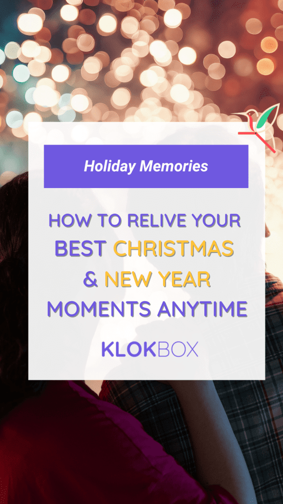 An image featuring a cozy holiday scene with a family sitting near a beautifully decorated Christmas tree. The text on the image says, “Relive Your Best Holiday Moments Anytime ✨.” A warm glow from the lights reflects off wrapped presents and holiday decorations. A subtle overlay of snowflakes adds a festive feel. The scene conveys nostalgia and the joy of preserving holiday memories. How to Relive Your Best Christmas & New Year Moments Anytime